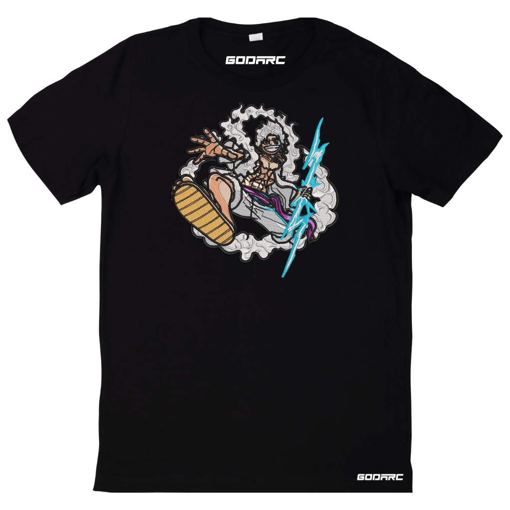 Luffy Lightning God - Anime Embroidered Tee
