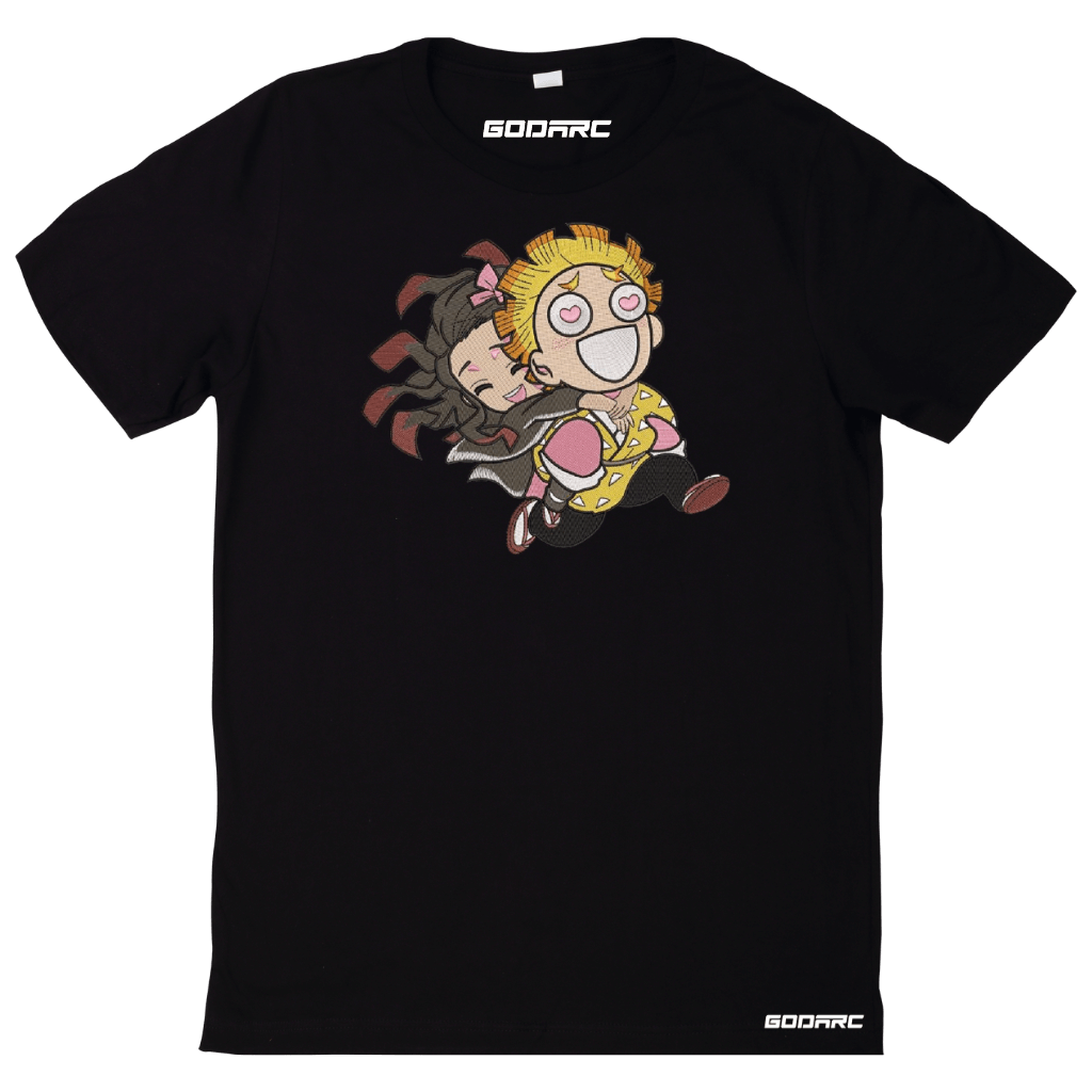 Nezuko And Zenitsu - Anime Embroidered Tee