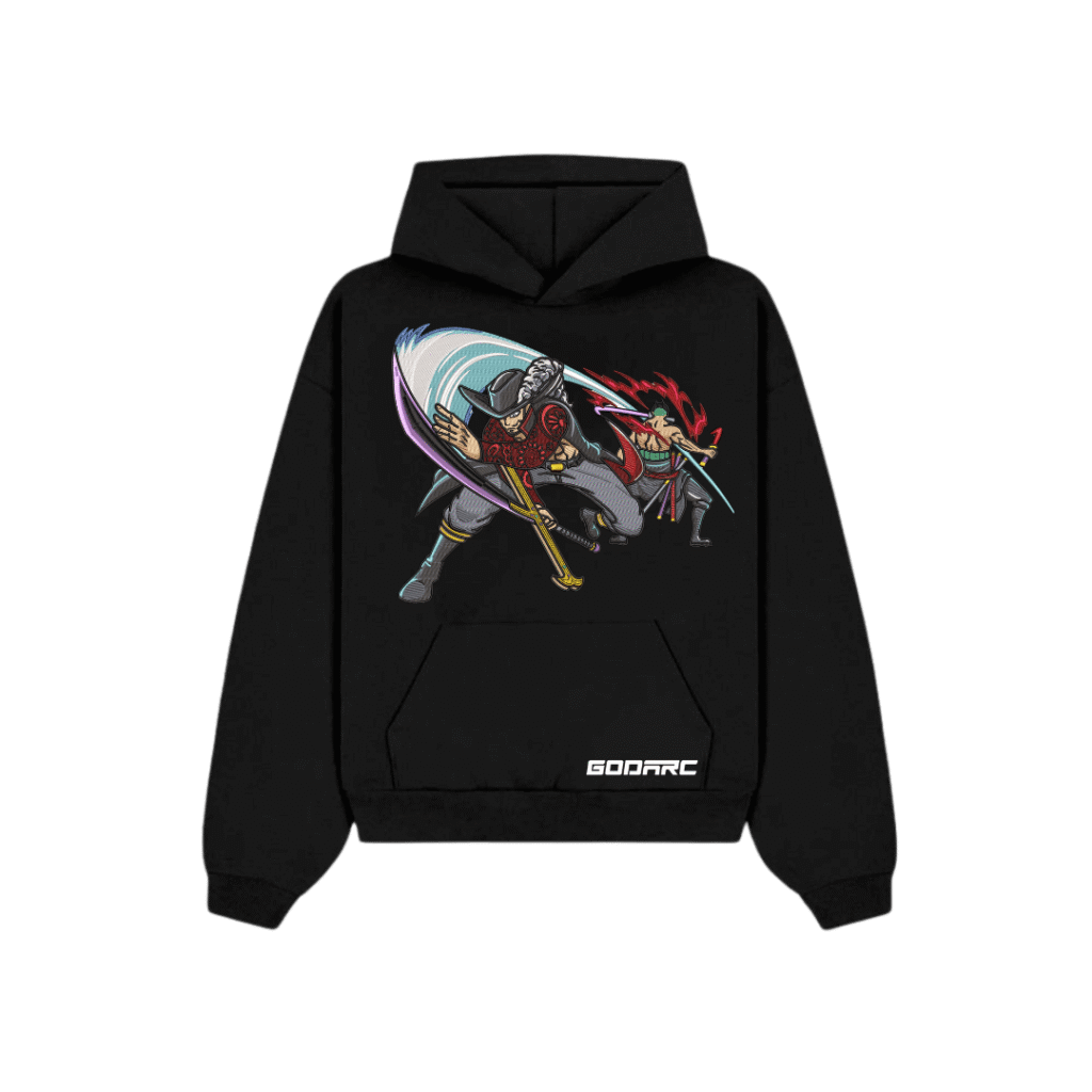 Mihawk Vs Zoro - Anime Embroidered Hoodie