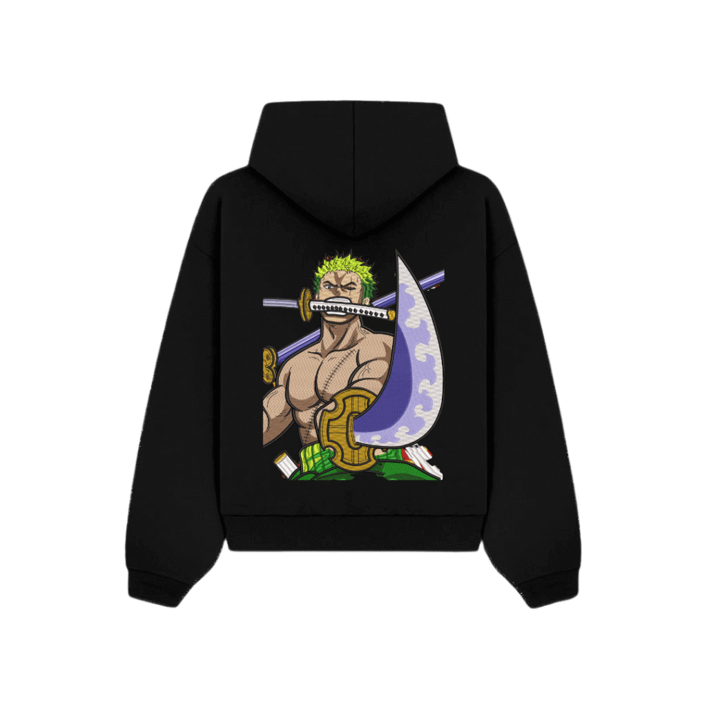 Zoro Three-Sword Style - Anime Embroidered Hoodie