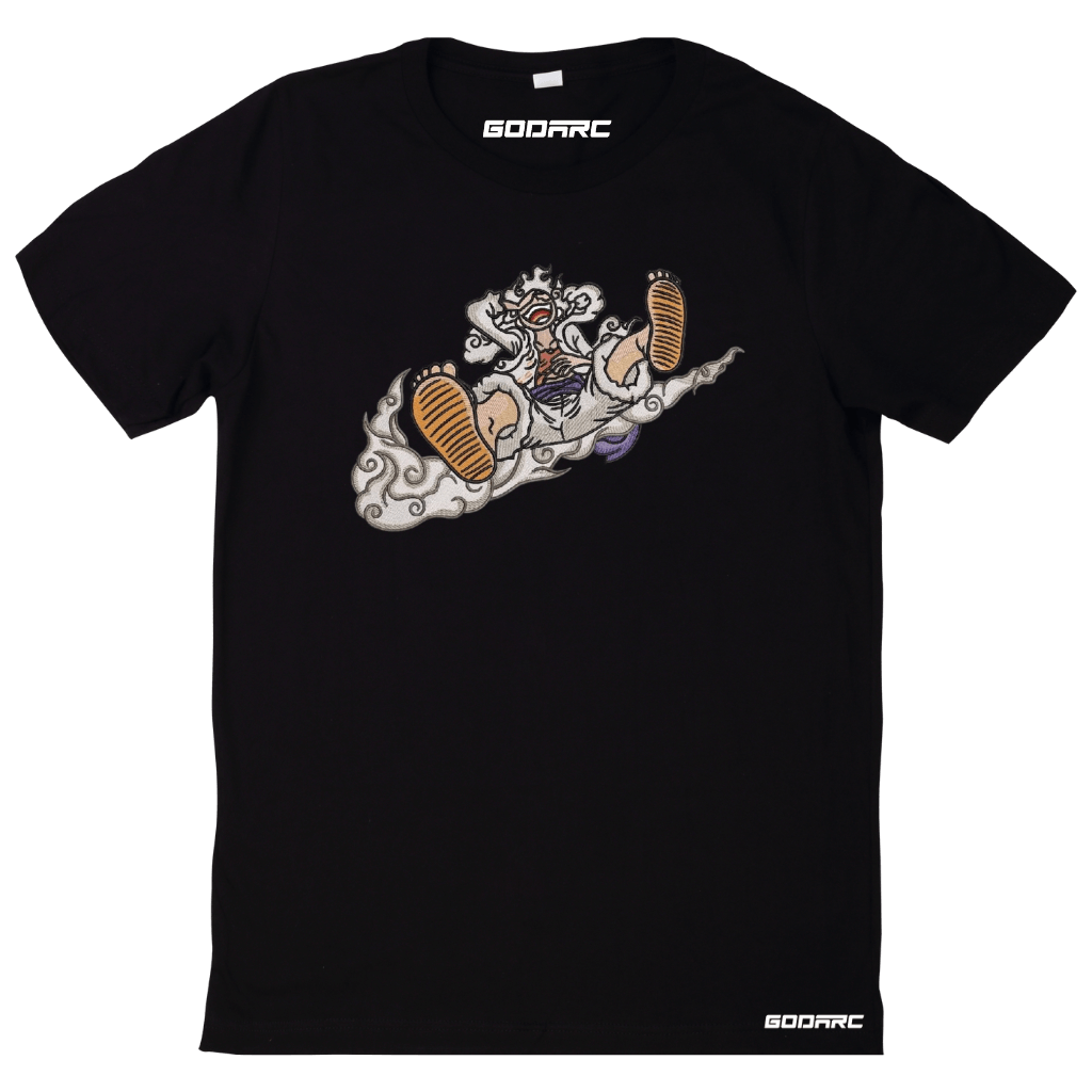 Luffy Swoosh Gear 5 - Anime Embroidered Tee