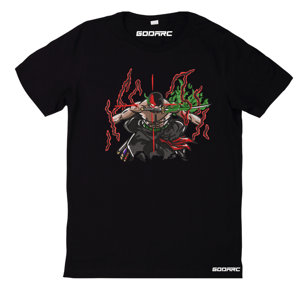Zoro - King Of Hell - Anime Embroidered Tee