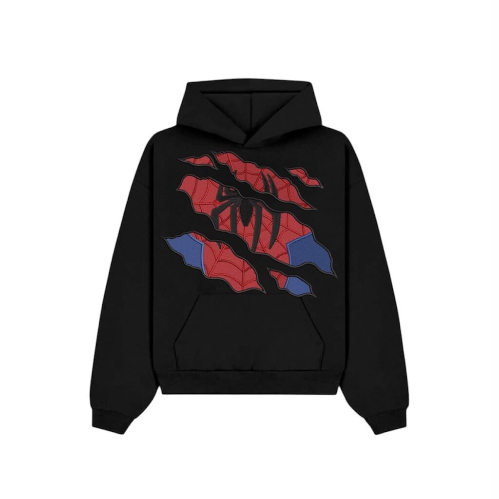 Spider man Ripped Web - Embroidery Hoodie